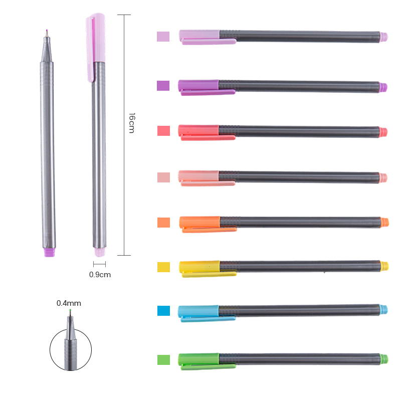 Pastel Non-Slip Grip Portable Fineliner