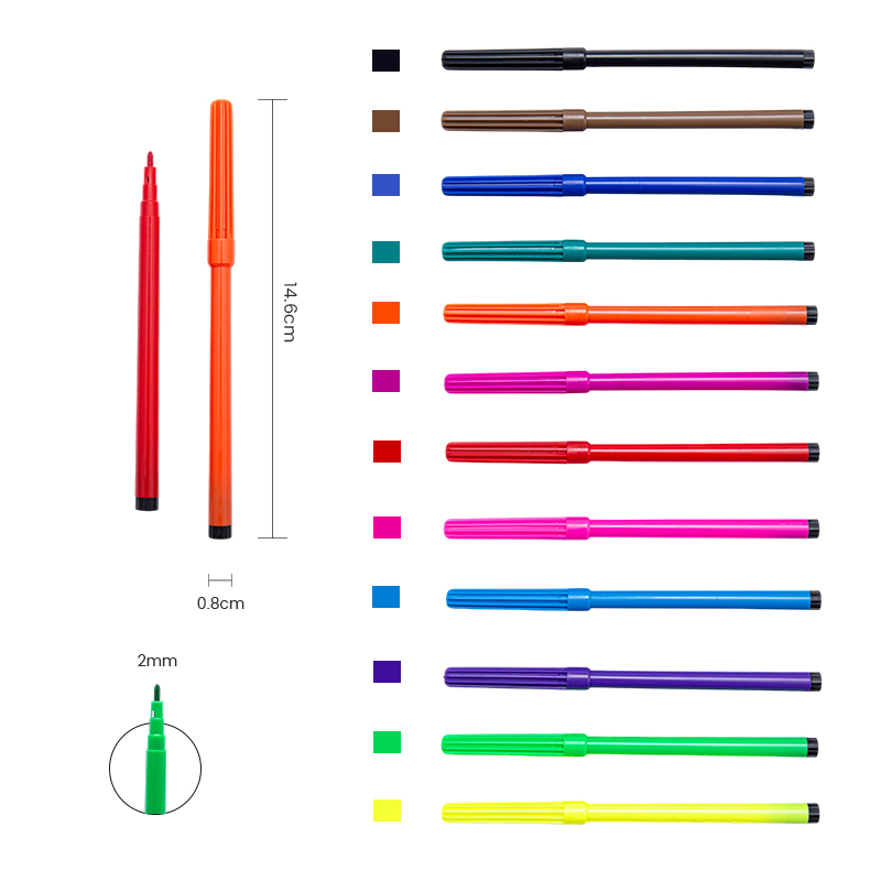 Thin Barrel Standard Size Multiple Colors Watercolor Marker