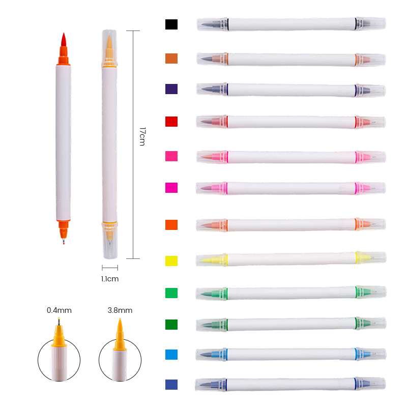 Transparent Cover Water-Based Double Sided Pen