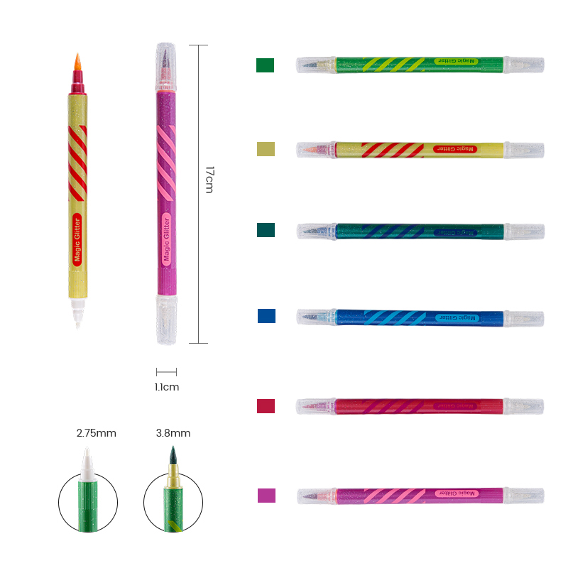 Color-Changing Glitter Double Sided Pen
