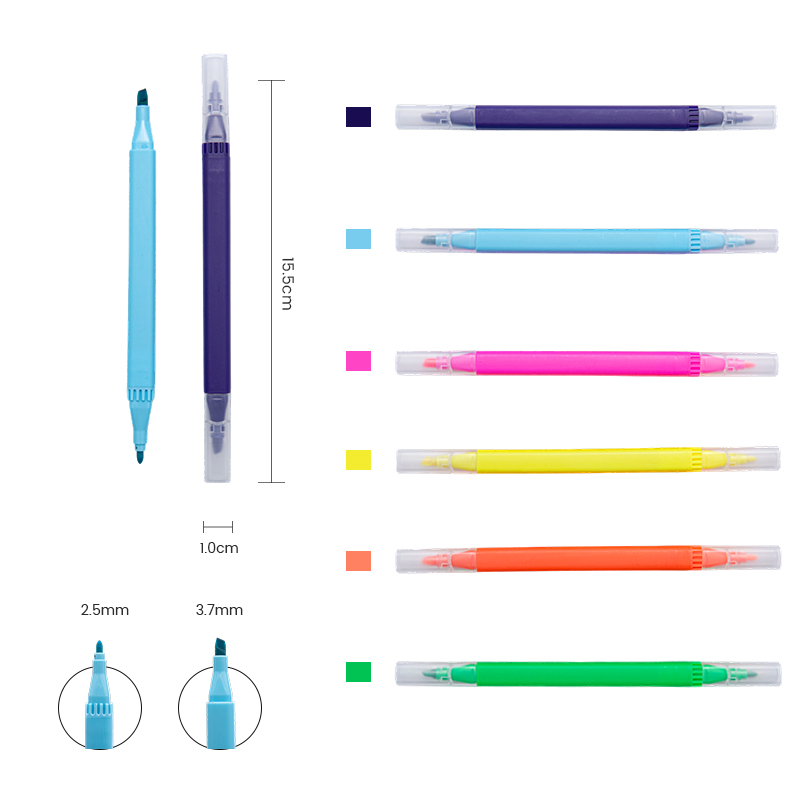 Fluorescent Ink Knife Head Double Sided Pen