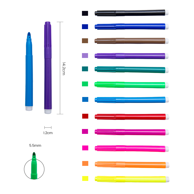 Solid Color Long Pen Cap Watercolor Marker