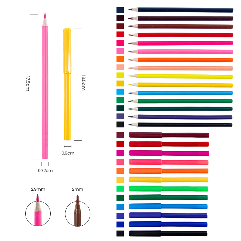 Watercolor Marker With Colored Pencil Tips