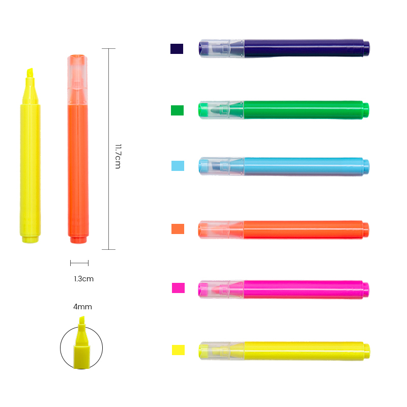Transparent Cap Knife-Shaped Nib Highlighter Pen