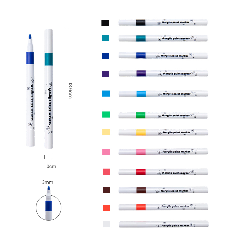 White Acrylic Marker With Pattern