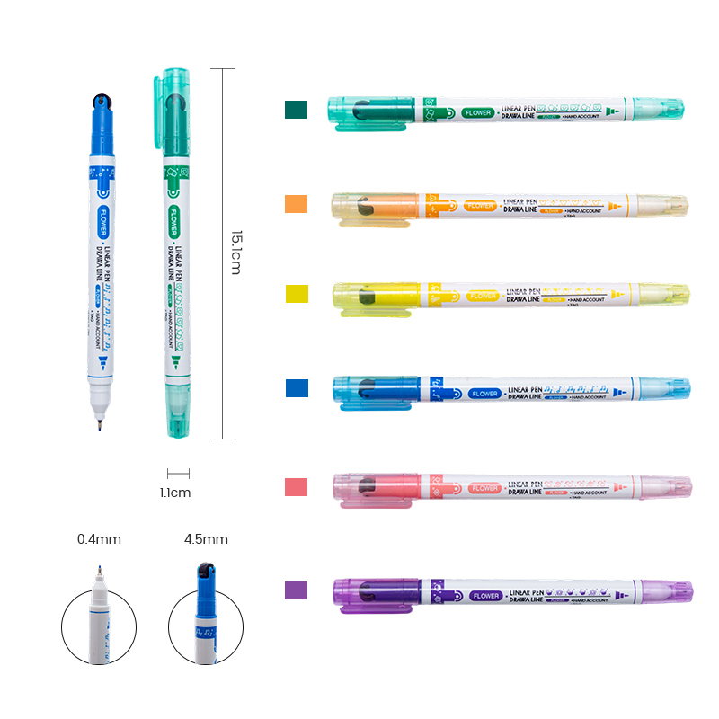 Signature, Thin Line Stamp Pen With Roller Stamp