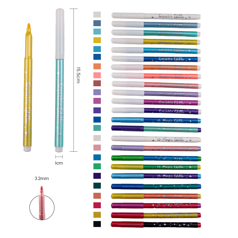 Double-Head Color-Changing Erasable Glitter Color Marker