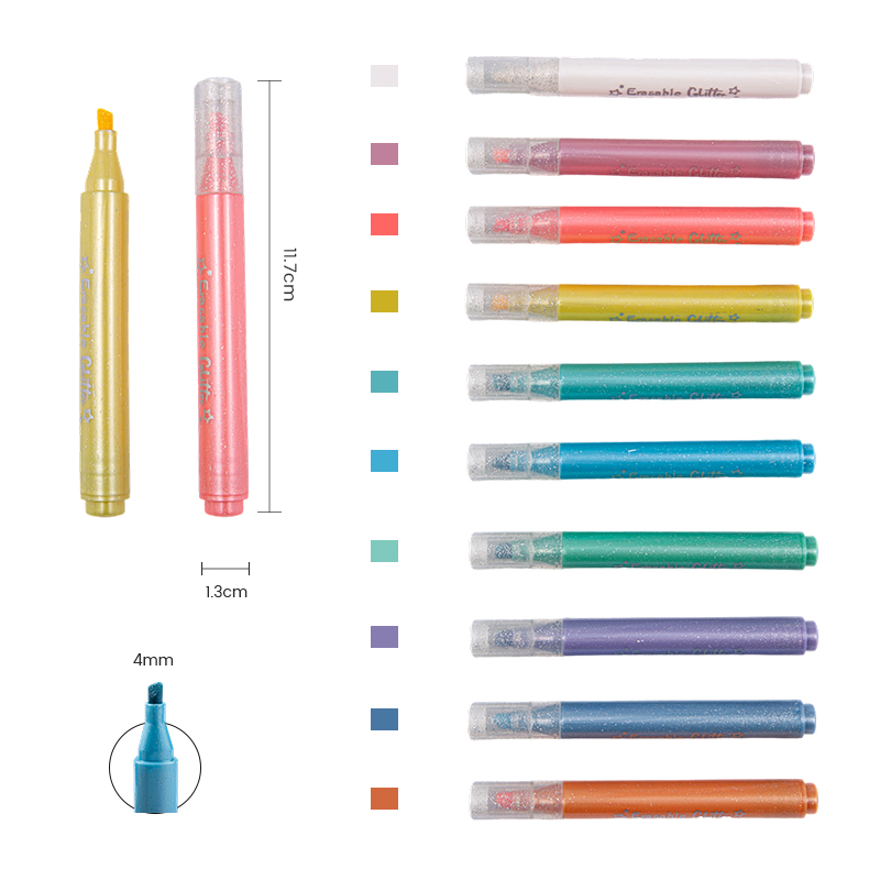 Multi-Color Erasable Glitter Markers
