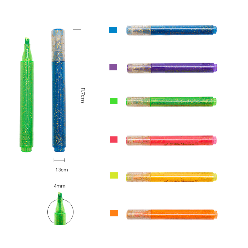Bright Colors Gold Glitterbody Glitter Color Marker