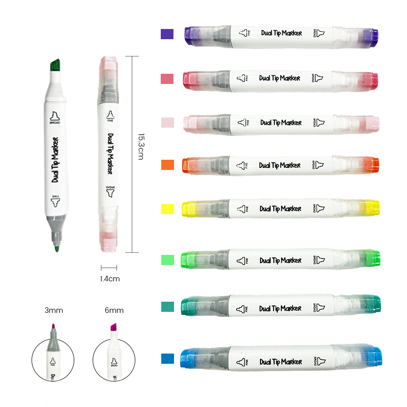 112G 6mm and 3mm Dual Tip Glitter pen 