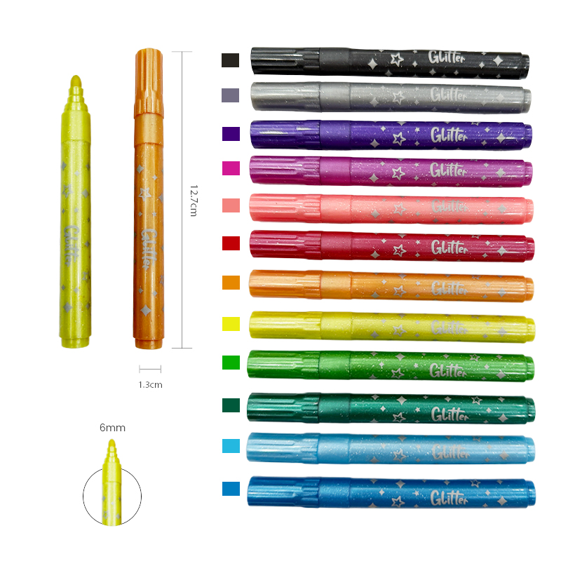 Vibrant 12-Color Single-Tip Highlighter Pen