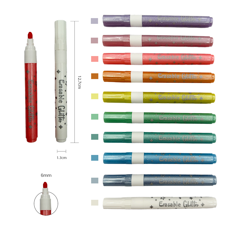 Eco-Friendly 6mm Round-Tip Erasable Highlighter Pen